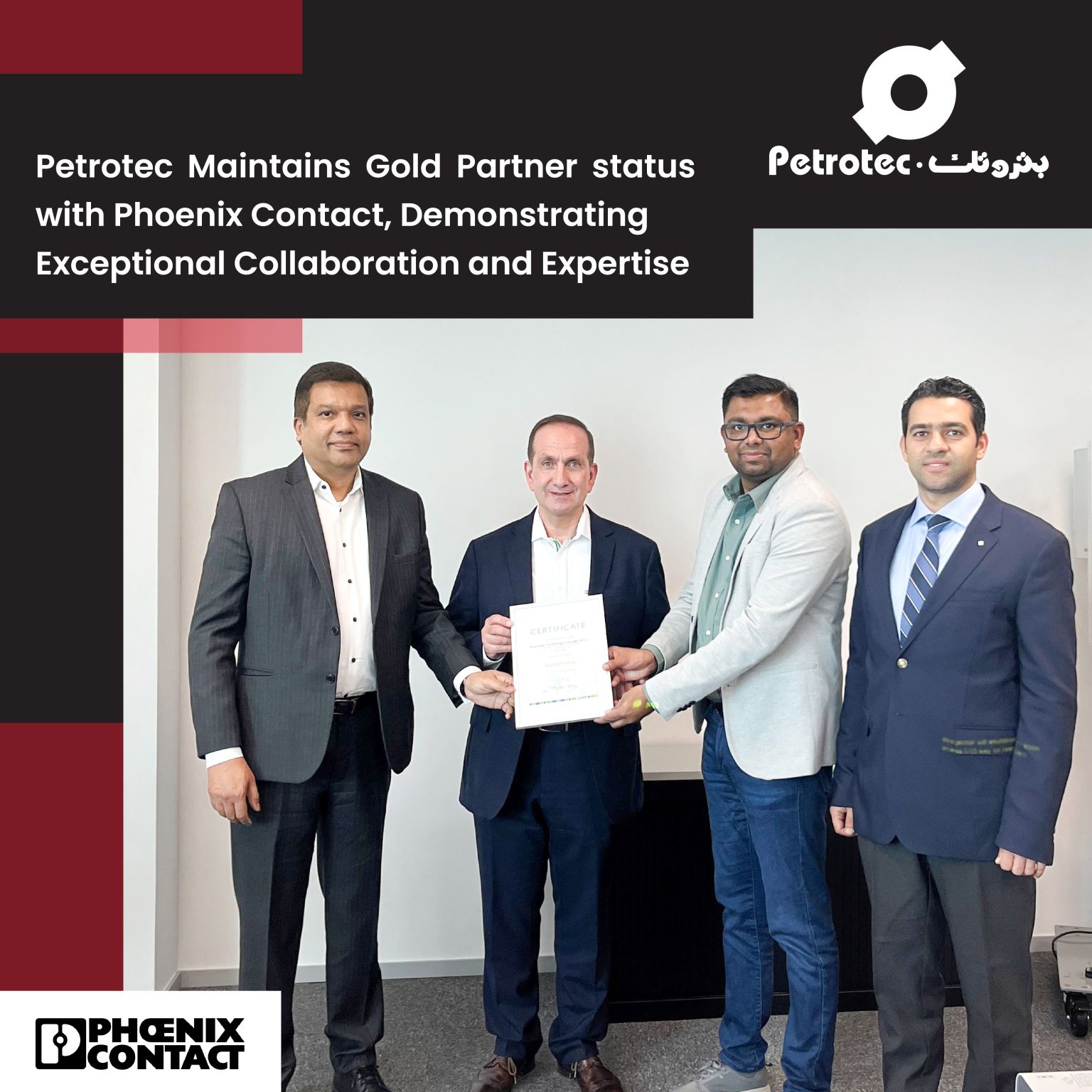 Petrotec Maintains Gold Partner status with Phoenix Contact